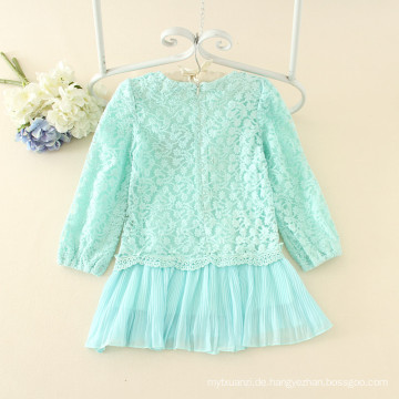 casual mint baby mädchen spitze kleid voller hülse kinder weich plicated röcke mädchen schöne kleidung großhandel herbst kleidungsstücke